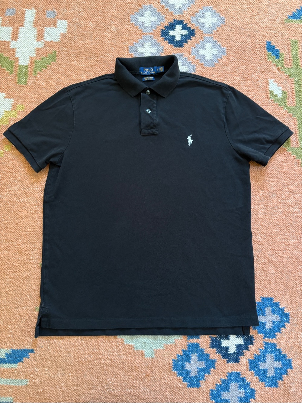 Polo Ralph Lauren Custom Slim Fit Stretch Mesh Polo Shirt Short Sleeve Black M